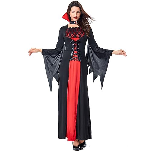 Bianriche Vampir-Fledermaus-Kostüm, Verkleidung für Damen, Kleidung für Party, Halloween, Cosplay, Größe XL von Bianriche