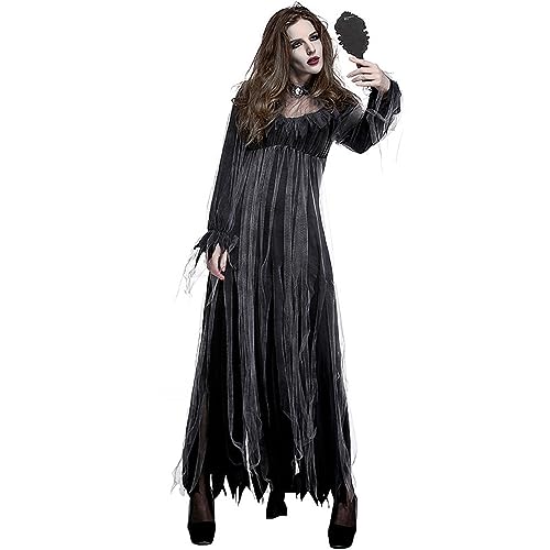 Bianriche Vampir-Zombie-Kostüm, Verkleidung für Damen, Kleidung für Party, Halloween, Cosplay, Rollenspiele, Größe M von Bianriche