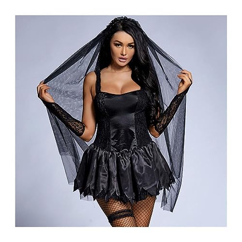 Bianriche Weibliches Geisterbrautkostüm, Kostüm, Verkleidung für Damen, Kleidung für Party, Halloween, Cosplay, Rollenspiele, Größe M von Bianriche