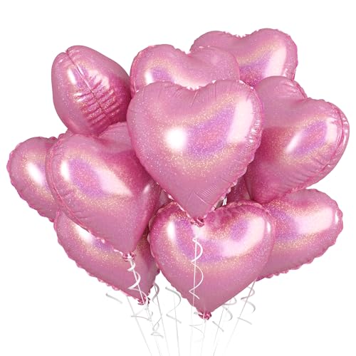 18 Zoll Herzluftballons Rosa, 10 Stück Glitzer Rosa Herzluftballons Hochzeit, Hell Rosa Luftballons Herz Folienballons Valentinstag für Geburtstag Hochzeit Babypartys Valentinstag Partydekoration 18 Zoll Herzluftballons Rosa, 10 Stück Glitzer Rosa Herzluftballons Hochzeit, Hell Rosa Luftballons Herz Folienballons Valentinstag für Geburtstag Hochzeit Babypartys Valentinstag Partydekoration von Biapian