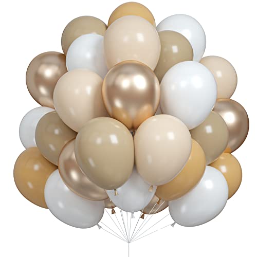 Aprikosen-Luftballon-Set, 60 Stück, Aprikosen-Gold-Weiß, 30,5 cm, aprikosenfarben, hautfarben, Latex-Luftballons, Champagner-Gold, doppelt gefüllte Partyballons für Hochzeit, Babyparty, Verlobung, von Biapian