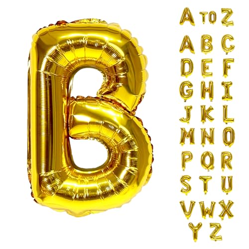 Biapian Buchstaben Ballons XXL, 40 Zoll Große Buchstabe B Folienballon, 101.6CM Gold Buchstaben Luftballon Aluminiumfolie Helium Ballons für Geburtstag Babyparty Hochzeit Jubiläum Dekoration (Gold B) von Biapian