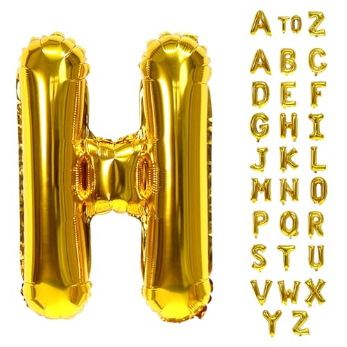 Biapian Buchstaben Ballons XXL, 40 Zoll Große Buchstabe H Folienballon, 101.6CM Gold Buchstaben Luftballon Aluminiumfolie Helium Ballons für Geburtstag Babyparty Hochzeit Jubiläum Dekoration (Gold H) von Biapian