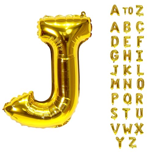 Biapian Buchstaben Ballons XXL, 40 Zoll Große Buchstabe J Folienballon, 101.6CM Gold Buchstaben Luftballon Aluminiumfolie Helium Ballons für Geburtstag Babyparty Hochzeit Jubiläum Dekoration (Gold J) von Biapian