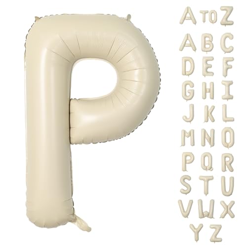 Biapian Buchstaben Ballons XXL, 40 Zoll Große Buchstabe P Folienballon, 101.6CM Beige Buchstaben Luftballon Aluminiumfolie Helium Ballons für Geburtstag Babyparty Hochzeit Jubiläum Dekoration(Creme P) Biapian Buchstaben Ballons XXL, 40 Zoll Große Buchstabe P Folienballon, 101.6CM Beige Buchstaben Luftballon Aluminiumfolie Helium Ballons für Geburtstag Babyparty Hochzeit Jubiläum Dekoration(Creme P) von Biapian