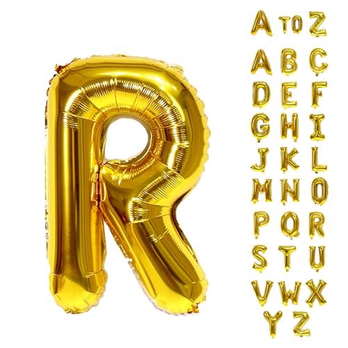 Biapian Buchstaben Ballons XXL, 40 Zoll Große Buchstabe R Folienballon, 101.6CM Gold Buchstaben Luftballon Aluminiumfolie Helium Ballons für Geburtstag Babyparty Hochzeit Jubiläum Dekoration (Gold R) von Biapian