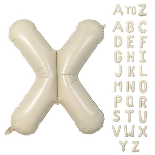 Biapian Buchstaben Ballons XXL, 40 Zoll Große Buchstabe X Folienballon, 101.6CM Beige Buchstaben Luftballon Aluminiumfolie Helium Ballons für Geburtstag Babyparty Hochzeit Jubiläum Dekoration(Creme X) Biapian Buchstaben Ballons XXL, 40 Zoll Große Buchstabe X Folienballon, 101.6CM Beige Buchstaben Luftballon Aluminiumfolie Helium Ballons für Geburtstag Babyparty Hochzeit Jubiläum Dekoration(Creme X) von Biapian