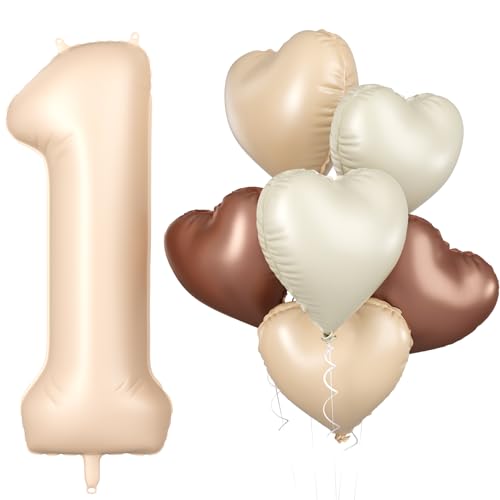 Luftballon 1. Geburtstag, 40 Zoll Aprikose Zahl 1 Luftballon, XXL Groß Nummer 1 Folienballon Beige Braune Aprikosen Herzluftballons Neutraler für Jungen Mädchen Babyparty 1. Geburtstag Party Deko Luftballon 1. Geburtstag, 40 Zoll Aprikose Zahl 1 Luftballon, XXL Groß Nummer 1 Folienballon Beige Braune Aprikosen Herzluftballons Neutraler für Jungen Mädchen Babyparty 1. Geburtstag Party Deko von Biapian