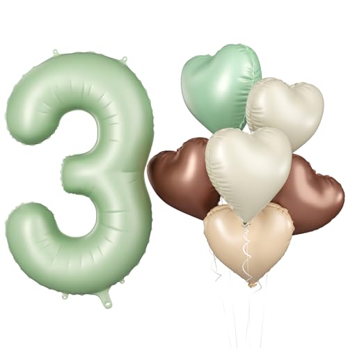 Luftballon 3. Geburtstag, 40 Zoll Salbeigrün Zahl 3 Luftballon, XXL Olivgrün Nummer 3 Folienballon Beige Braune Aprikosen Herzluftballons für Jungen Mädchen Babyparty 3. Geburtstag Party Deko Luftballon 3. Geburtstag, 40 Zoll Salbeigrün Zahl 3 Luftballon, XXL Olivgrün Nummer 3 Folienballon Beige Braune Aprikosen Herzluftballons für Jungen Mädchen Babyparty 3. Geburtstag Party Deko von Biapian