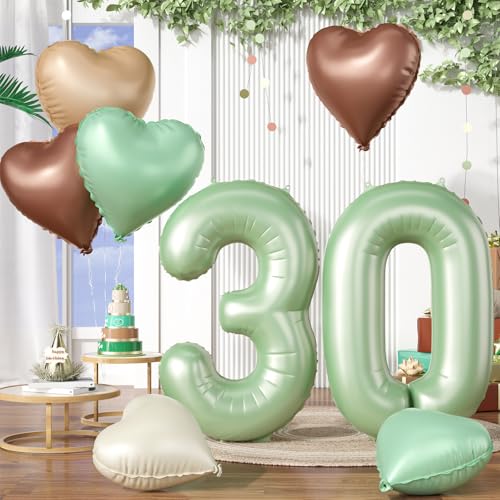 Luftballon 30. Geburtstag, 40 Zoll Salbeigrün Zahl 30 Luftballon, XXL Olivgrün Nummer 30 Folienballon Beige Braune Aprikosen Herzluftballons für Männer Frauen Babyparty 30. Geburtstag Party Deko Luftballon 30. Geburtstag, 40 Zoll Salbeigrün Zahl 30 Luftballon, XXL Olivgrün Nummer 30 Folienballon Beige Braune Aprikosen Herzluftballons für Männer Frauen Babyparty 30. Geburtstag Party Deko von Biapian