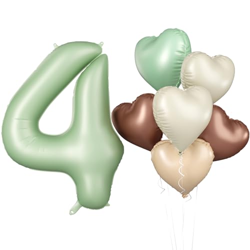 Luftballon 4. Geburtstag, 40 Zoll Salbeigrün Zahl 4 Luftballon, XXL Olivgrün Nummer 4 Folienballon Beige Braune Aprikosen Herzluftballons für Jungen Mädchen Babyparty 4. Geburtstag Party Deko Luftballon 4. Geburtstag, 40 Zoll Salbeigrün Zahl 4 Luftballon, XXL Olivgrün Nummer 4 Folienballon Beige Braune Aprikosen Herzluftballons für Jungen Mädchen Babyparty 4. Geburtstag Party Deko von Biapian