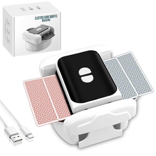 Bibykivn Kartenmischmaschine Elektrische, Automatischer Kartenmischer für 1-2 Decks mit 2400mAh wiederaufladbarer eingebauter Batterie für Heimkartenspiele, Texas Hold'em, Poker, Blackjack von Bibykivn