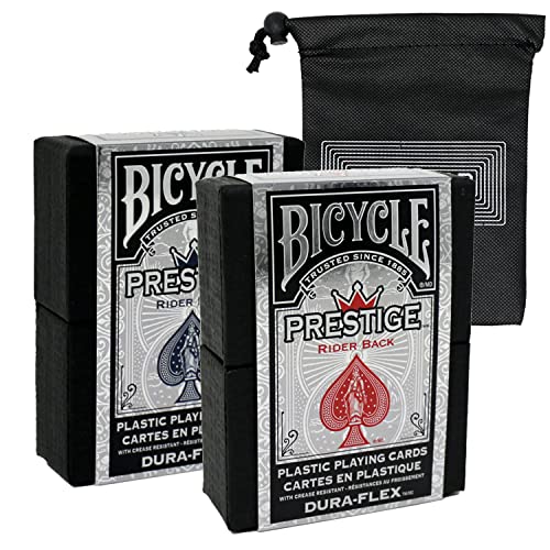 Bicycle and Cascade Juggling Prestige Spielkarten aus Kunststoff – Duraflex-Deck inklusive Kartentasche (beide) von Bicycle and Cascade Juggling
