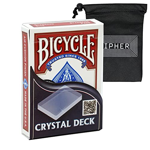 Bicycle Crystal Deck Magic Trick Deck - Amazing Card Magic Trick - Deck to Clear Block - Inklusive Cipher Playing Cards Bag von Bicycle and Cipher Playing Cards
