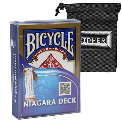 Bicycle Niagara Magic Trick Deck - Amazing Easy Beginner Card Tricks - Includes Cipher Playing Cards Bag (Blue) von Bicycle and Cipher Playing Cards