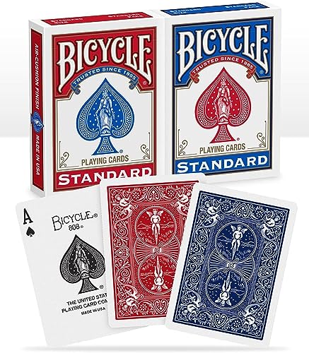 Bicycle® Originals Spielkarten – Bicycle® Kartendeck Standard 2er-Pack Rot & Blau/ Rommee Karten, Pokerkarten, Skatkarten, Zauberkarten/ Klassische Rider Back Rückseite/ hochwertiges Kartenspiel von Bicycle