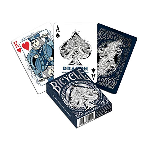 Bicycle 1041709 Dragons-Colection Poker-blau/Silber (1) von Bicycle