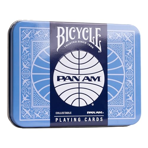 Bicycle Pan Am Air Spielkarten mit Reisedose, Premium-Pokergröße für Kartenspiele, klassisches Pan Am-Design mit ikonischen Zielen wie London, Ägypten und Hawaii, 2 Stück Bicycle Pan Am Air Spielkarten mit Reisedose, Premium-Pokergröße für Kartenspiele, klassisches Pan Am-Design mit ikonischen Zielen wie London, Ägypten und Hawaii, 2 Stück von Bicycle