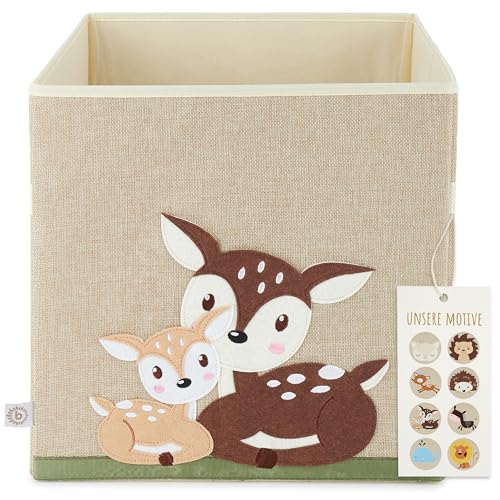 Bieco Aufbewahrungsbox Kinder Rehe | Kinderzimmer Aufbewahrung | Kallax Einsatz Kinder Spielzeug Aufbewahrungsbox faltbar Kinder Baby Aufbewahrungskorb Box Spielzeug Kiste Kinderzimmer Spielzeugkiste von Bieco