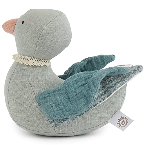 Bieco Enten Kuscheltier | 20 cm | Leinen & Baumwoll Stofftier für Babys | Plüsch Ente aus Leinenstoff & Musselin von Bieco