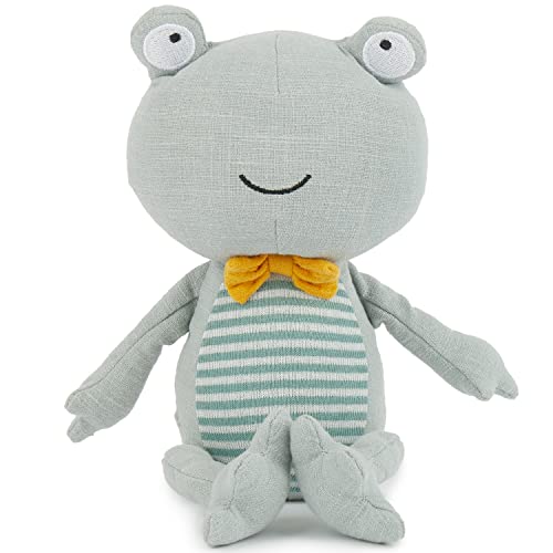 Bieco Frosch Kuscheltier | 20 cm | Leinen Kuscheltier Baby | Baby Kuscheltier Mädchen & Junge | Stuffed Animal | Frosch Stofftier Baby | Süße Baby Kuscheltiere | Frosch Plüschtier aus Leinenstoff von Bieco