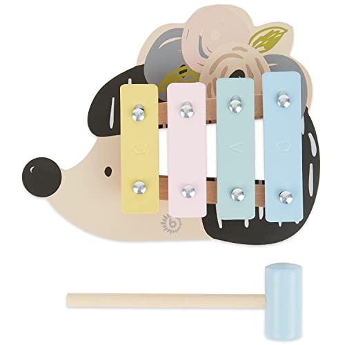 Bieco Igel Baby Pastell Xylophon klein - Musikinstrumente für Kinder ab 1 Jahr - musikalische Früherziehung - Musikinstrumente Baby 1 Jahr Xylophon Kinder 1 Jahr Holz Instrumente Baby Xylophon 1 Jahr von Bieco