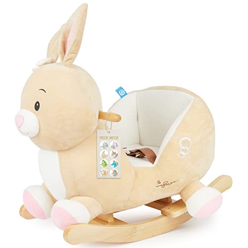 Bieco Plüsch Schaukeltier Hase Hopsi, 60 cm | Kinder Schaukelstuhl mit Sicherheitsgurt | Baby Schaukel | Schaukel Kleinkind | Schaukeltier Baby | Baby Schaukelwippe ab 9 Monate | Schaukelpferd Holz Bieco Plüsch Schaukeltier Hase Hopsi, 60 cm | Kinder Schaukelstuhl mit Sicherheitsgurt | Baby Schaukel | Schaukel Kleinkind | Schaukeltier Baby | Baby Schaukelwippe ab 9 Monate | Schaukelpferd Holz von Bieco