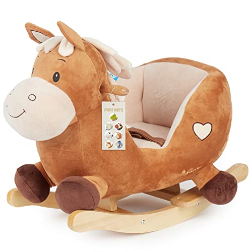 Bieco Plüsch Schaukeltier Pferd Calimero 60cm | Kinder Schaukelstuhl mit Sicherheitsgurt | Baby Schaukel | Schaukel Kleinkind | Schaukeltier Baby Schaukelwippe ab 9 Monate | Schaukelpferd Holz Bieco Plüsch Schaukeltier Pferd Calimero 60cm | Kinder Schaukelstuhl mit Sicherheitsgurt | Baby Schaukel | Schaukel Kleinkind | Schaukeltier Baby Schaukelwippe ab 9 Monate | Schaukelpferd Holz von Bieco