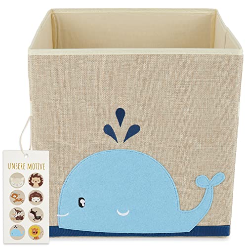 Bieco Regalkorb Kinderzimmer | Aufbewahrungsbox Wal Spielzeug Kinder | Aufbewahrungsbox 33x33x33 für Kallax Regal Aufbewahrungskiste Kinder Spielkisten Aufbewahrung Kinder Faltboxen Korb Kind Körbe von Bieco