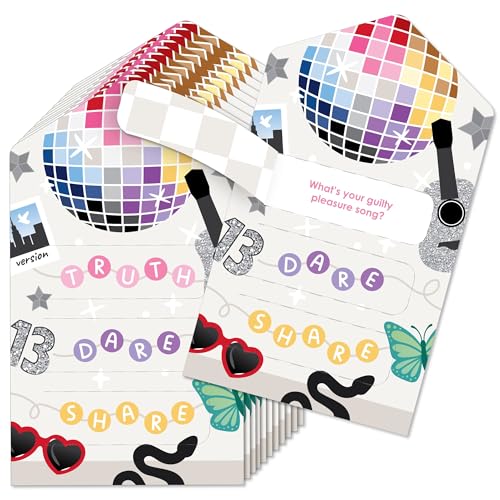 Big Dot of Happiness In My Party Era - Celebrity Concert Party Game Pickle Cards - Truth, Dare, Share Pull Tabs - Set of 12 von Big Dot of Happiness