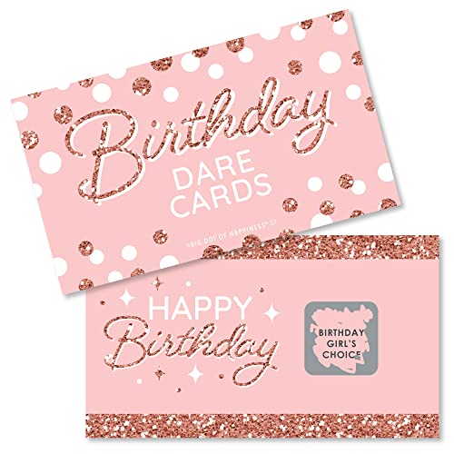 Big Dot of Happiness Pink Rose Gold Birthday – Happy Birthday Party Spiel Rubbelkarten – 22 Stück von Big Dot of Happiness