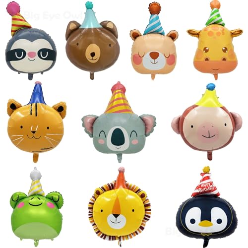 10 Stück Tierkopf Folienballon Tierköpfe Luftballon Dschungel Tiere Ballons Tierballons Waldtiere Luftballon Party Deko 10 Stück Tierkopf Folienballon Tierköpfe Luftballon Dschungel Tiere Ballons Tierballons Waldtiere Luftballon Party Deko von Big Eye Owl