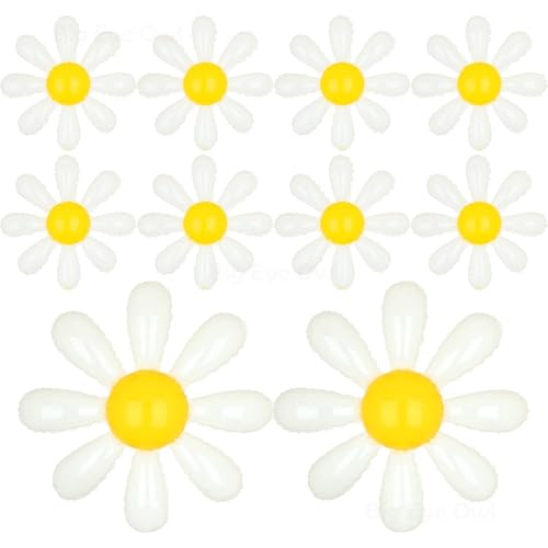 10 x Gänseblümchen-Luftballons, weiße Blume, Mylar-Folienballon, mittelgroß, klein, Gänseblümchen-Ballon, Geburtstagsparty, Babyparty, Hochzeitsdekoration 10 x Gänseblümchen-Luftballons, weiße Blume, Mylar-Folienballon, mittelgroß, klein, Gänseblümchen-Ballon, Geburtstagsparty, Babyparty, Hochzeitsdekoration von Big Eye Owl