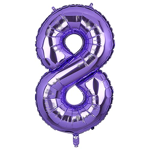 100 CM Riesen Lila Zahl 8 Folienballon Luftballon Folien Mylar Groß MäDchen Helium Luftballons Geburtstag Party Deko Lieferungen Baby von Big Eye Owl