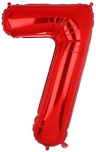 100 CM Riesen Rot Zahl 7 Folienballon Luftballon Folien Mylar Groß MäDchen Helium Luftballons Geburtstag Party Deko Lieferungen Baby von Big Eye Owl