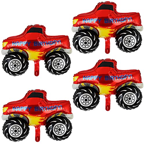 4 Stück Riesen Rot Monster Truck Party Luftballons Groß Aluminium Ballon Auto Helium Folienballons Jungen KinderGeburtstag Party Deko Liefert Rennwagen 4 Stück Riesen Rot Monster Truck Party Luftballons Groß Aluminium Ballon Auto Helium Folienballons Jungen KinderGeburtstag Party Deko Liefert Rennwagen von Big Eye Owl