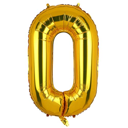 100 CM Groß Gold Zahl 0 Folienballon Luftballon Folien Mylar Riese MäDchen Helium Luftballons Geburtstag Party Deko Lieferungen Baby von Big Eye Owl