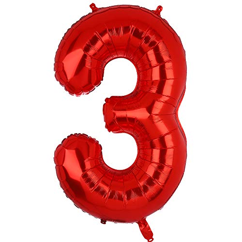 100 CM Groß Rot Zahl 3 Folienballon Luftballon Folien Mylar Riese MäDchen Helium Luftballons Geburtstag Party Deko Lieferungen Baby 100 CM Groß Rot Zahl 3 Folienballon Luftballon Folien Mylar Riese MäDchen Helium Luftballons Geburtstag Party Deko Lieferungen Baby von Big Eye Owl
