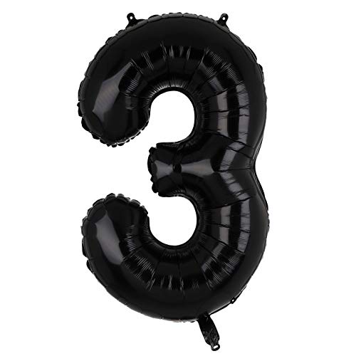 100 CM Groß Schwarz Zahl 3 Folienballon Luftballon Folien Mylar Riese MäDchen Helium Luftballons Geburtstag Party Deko Lieferungen Baby XXL 100 CM Groß Schwarz Zahl 3 Folienballon Luftballon Folien Mylar Riese MäDchen Helium Luftballons Geburtstag Party Deko Lieferungen Baby XXL von Big Eye Owl