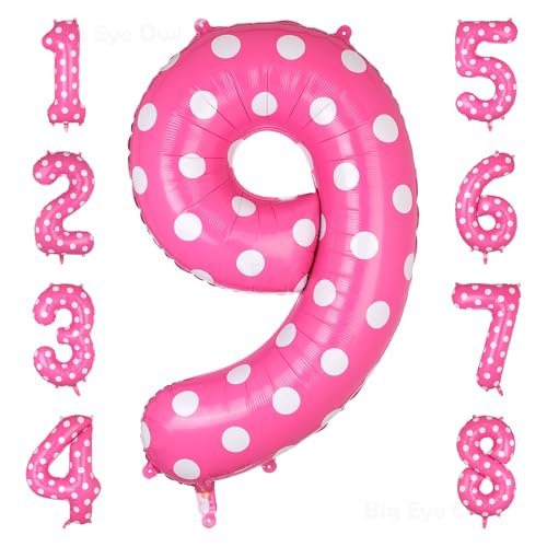 XXL Rosa Zahl 9 Luftballon GroßE Folie Mylar Helium Zahlen 9 Pink Folienballons Prinzessin Party Deko Kinder Geburtstags 100cm XXL Rosa Zahl 9 Luftballon GroßE Folie Mylar Helium Zahlen 9 Pink Folienballons Prinzessin Party Deko Kinder Geburtstags 100cm von Big Eye Owl