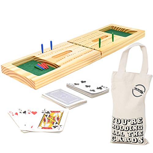 Big Game Hunters Faltbares Cribbage Board mit Heringen und Karten – komplettes Kinderbett Board mit Reisetasche von Big Game Hunters