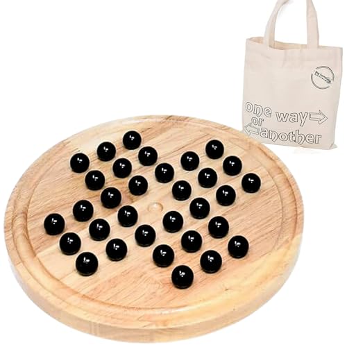 Big Game Hunters Holz-Solitär-Brettspiel – Premium-Qualität mit hochwertigen Porzellan-Marmoren, fachmännisch gefertigten Löchern – klassisches Einzelspieler-Strategiespiel für alle Altersgruppen für Big Game Hunters Holz-Solitär-Brettspiel – Premium-Qualität mit hochwertigen Porzellan-Marmoren, fachmännisch gefertigten Löchern – klassisches Einzelspieler-Strategiespiel für alle Altersgruppen für von Big Game Hunters
