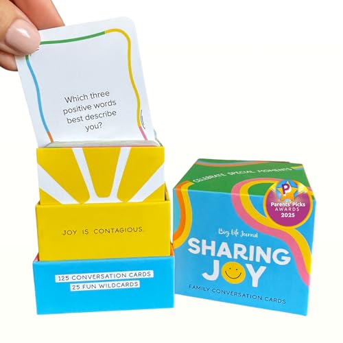 Big Life Journal Sharing Joy Familiengesprächskarten – 150 Karten, die Familien näher zusammenbringen, die Telefone ablegen und mit der Familie in Kontakt treten, bedeutungsvolles Gespräch, ideal für von Big Life Journal