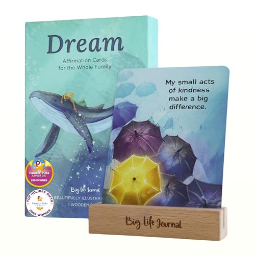 Big Life Journal Traum-Affirmationskarten, 52 wunderschön illustrierte Karten, positiv achtsam für Kinder, mit Präsentationsständer, tägliche Inspiration für Selbstwertgefühl, Positivität, ideales von Big Life Journal