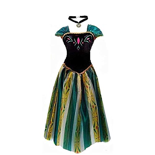 Big-On-Sale Damen Prinzessin Erwachsene Anna ELSA Krönungskleid-Kostüm Cosplay M Größe für US 6-8 Grün von Big-On-Sale