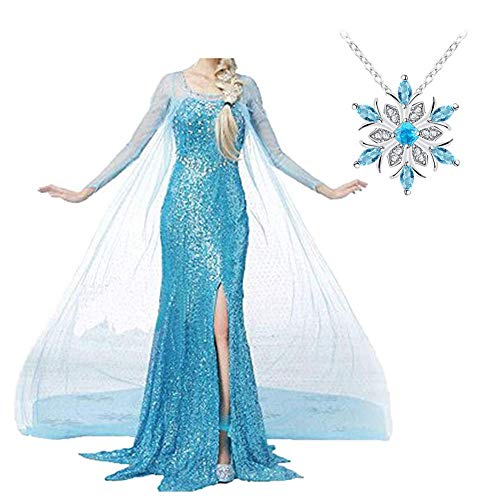 Big-On-Sale Prinzessin Erwachsene Frauen Krönungskleid Kostüm Cosplay … (3XL, Elsa1) von Big-On-Sale