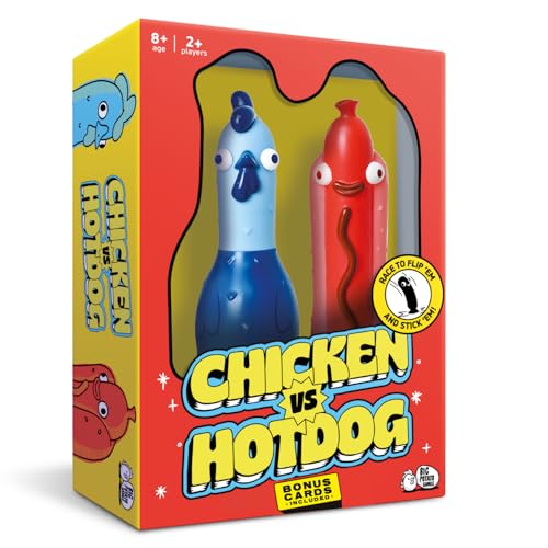 Chicken vs Hotdog: Das ultimative Challenge-Partyspiel für flipping-Fun-Familien, lustiges Brettspiel für Spieleabende von Big Potato