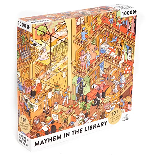 Mayhem in the Library: Puzzle mit 101 versteckten Buchtiteln zum Entdecken für Buchliebhaber und Leser von Big Potato