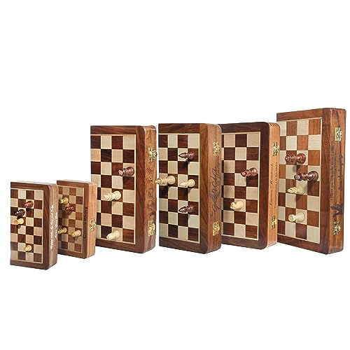 Personalisiertes 45,7 cm großes Holzschach-Set – magnetisches faltbares Reise-Schachbrett mit extra Königin – handgefertigtes tragbares Spiel für Schachliebhaber von Big Wood Works