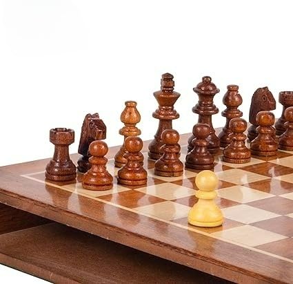Personalisiertes quadratisches Schach-Set aus Holz, 12,7 cm, personalisierbar, personalisierbar, Reise-Schachbrett für einfaches Spielen, bestes Geschenk für Schachliebhaber von Big Wood Works